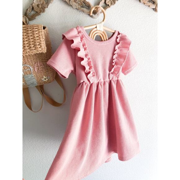 New Darling Minimalist Mauve Frilly Twirl Dress 6/7 - Picture 2 of 2